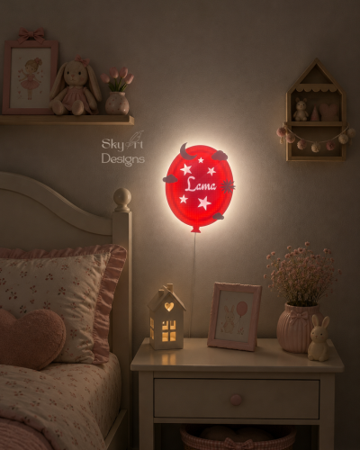 اضاءة جدارية على شكل بالونة وردية Balloon Lamp