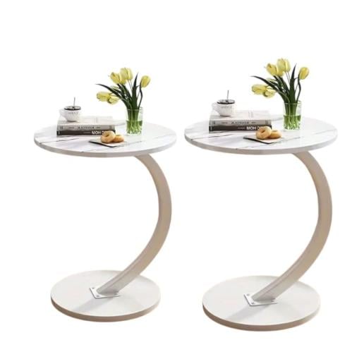 طقم طاولة جانبية دائرية بتصميم عصري من الخشب 62×40...