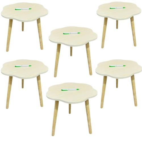 طقم طاولات دائري مقاس42×28×40 عدد6قطع خشبي بيج