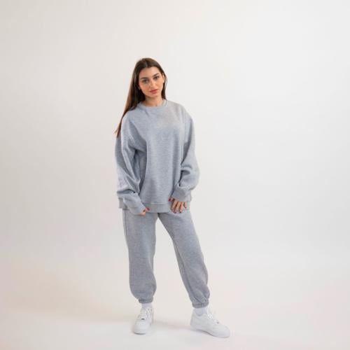 طقم شتوي بلوفر لون رصاصي منMRZ