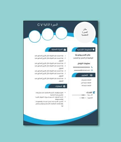 قالب سيرة ذاتية وورد صفحة واحدة