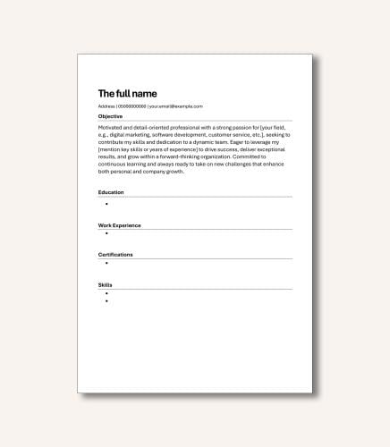 قالب وورد سيرة ذاتيه انجليزي بنظام ATS