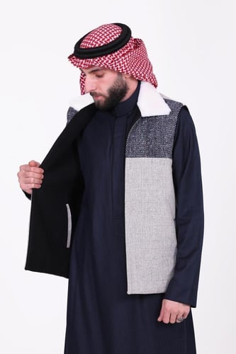 سديري دبل فيس اسود مع فضي