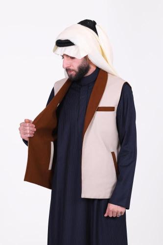 سديري دبل فيس بني غامق مع بيج