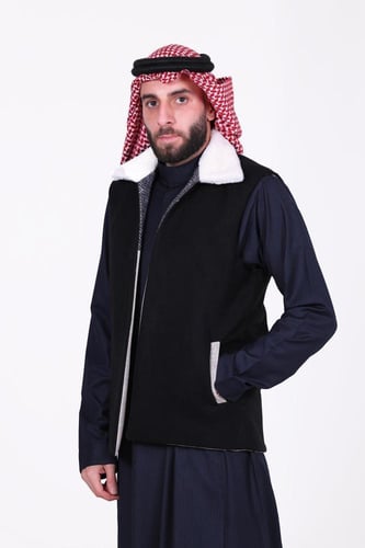 سديري دبل فيس اسود مع فضي