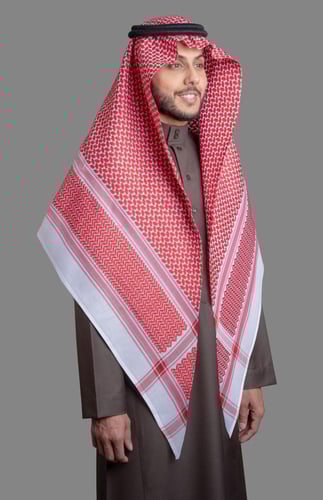 شماغ البسام بصمة احمر مميز