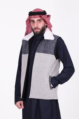 سديري دبل فيس اسود مع فضي