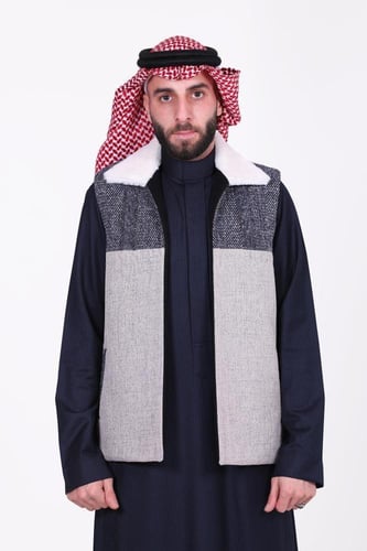 سديري دبل فيس اسود مع فضي