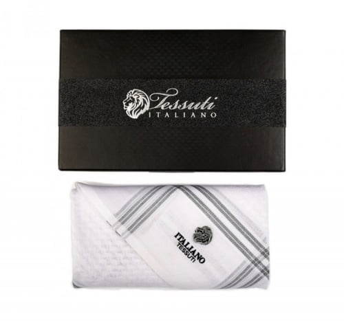 شماغ تيسوتي ابيض ورصاصي تيسوتي TESSUTI