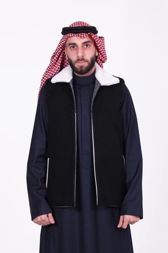 سديري دبل فيس اسود مع فضي