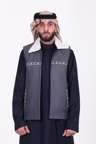 سديري دبل فيس رصاصي مع اسود