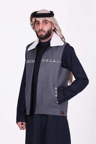 سديري دبل فيس رصاصي مع اسود