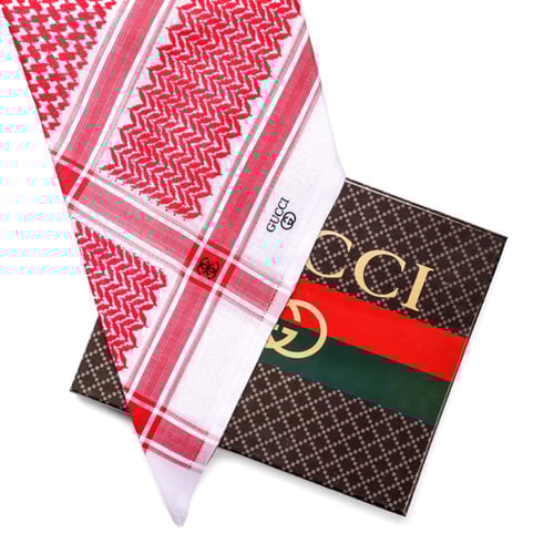 بكج شماغين قوتشي ( احمر + أبيض)