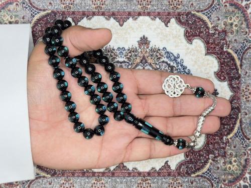 سبحة بكلايت شفاف مكحل طربزونة