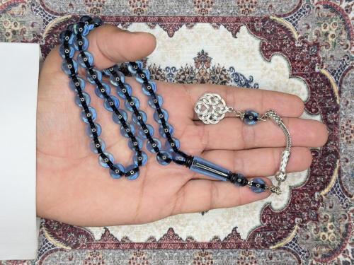 سبحة بكلايت كحلي شفاف خيط أسود طربزونة