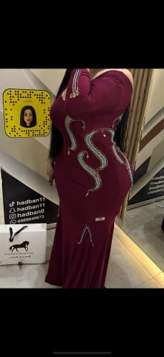 فستان استرتش كوري وسط لون توتي شك يدوي فخم