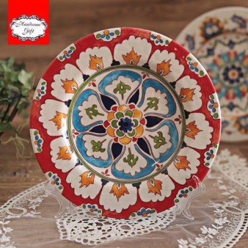 طبق ميلامين احمر 22 سم | Red melamine plate 22 cm