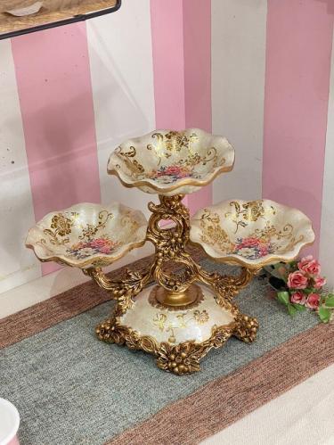 طبق تقديم ثلاثي رويال الألوان باللون العاجي | Resi...