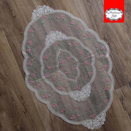 مفرش دانتيل قطن بيضاوي مقاس 30*40 سم لون | Oval co...