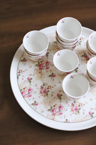 مجموعة عدد 12 فنجان قهوه عربيه مع صينية | Set of T...