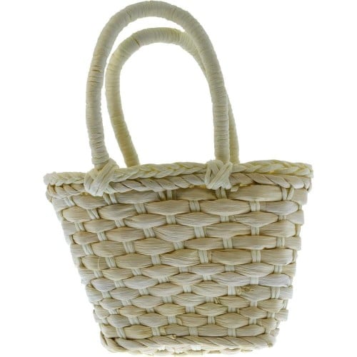 سلة قش ابيض | White straw basket