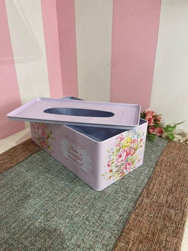 علبة مناديل معدنية |Tin Tissue Box Size:-25x13x9 c...