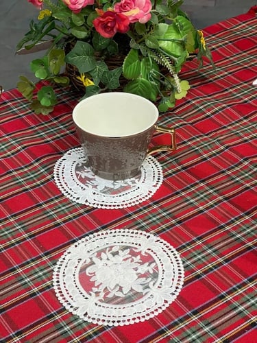 كوستر دانتيل اوف وايت | Lace Coster Off White 12 c...