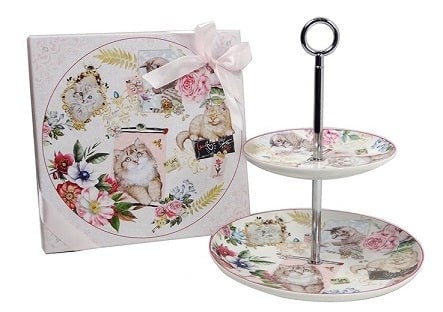 صحن تقديم مكون من طبقتين | Two tiered cake stand