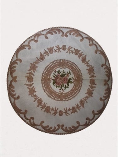 مفرش مائدة دانتيل قطن 28 سم لون وردي | Cotton lace...