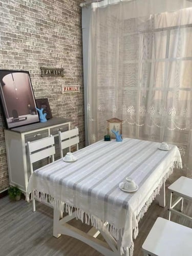 مفرش طاوله قطني | Table Cloth 135x135 cm