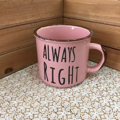كوب دائماً صح سيراميك وردي | Pink ceramic mug