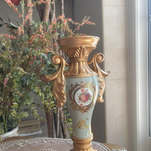 ستاند شمعه رويال لون اخضر فاتح المقاس الوسط | Roya...