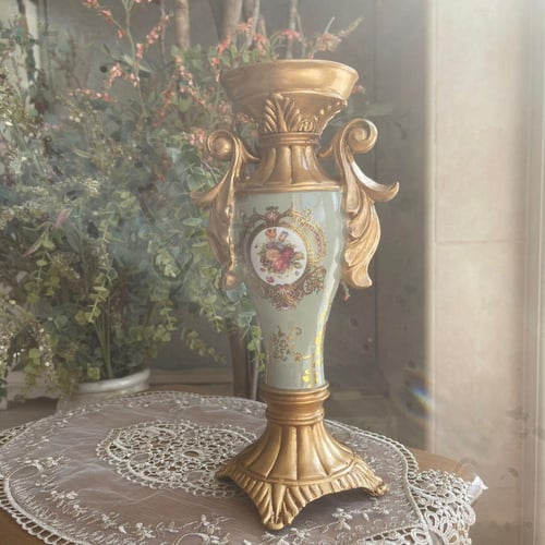 ستاند شمعه رويال لون اخضر فاتح المقاس الوسط | Roya...