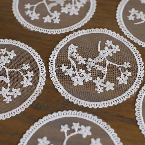 6 قطع قواعد أكواب من الدانتيل الأبيض |Lace Coster...