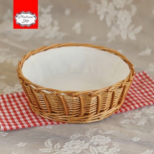 سلة خيزران دائرية | Round bamboo basket,