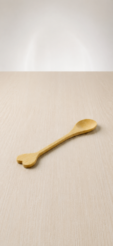 Wooden spoon in the creative heart style