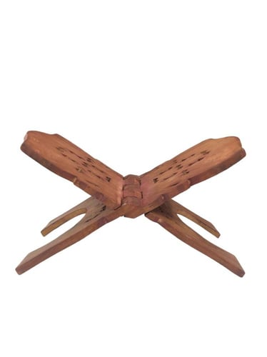 حامل مصحف خشب هندي X (نجوم نحاس) 12 بوصه بعلبه