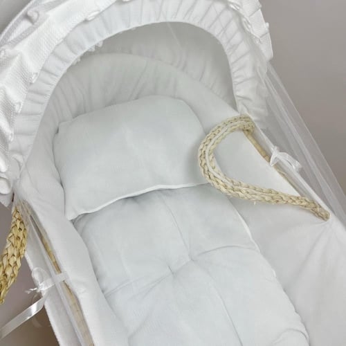 سلة موسى خزف مع حامل هزاز خشبي