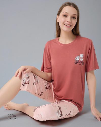 بجامه نسائي احمر فاتح