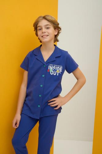 بجامة ولادي صيفي أزرق ملكي 5-12 سنة