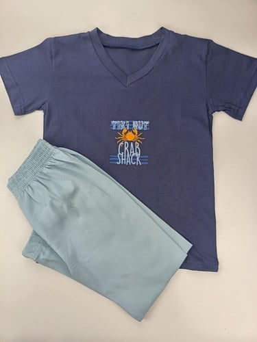 بجامه ولادي صيفي ازرق 5-12 سنة