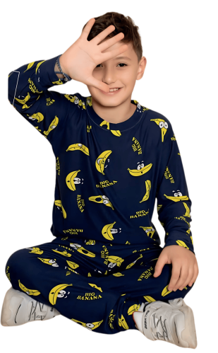 بجامه اولادي كحلي قطن 100% 4-11 سنة