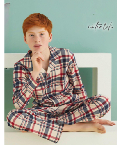 طقم بجامة ولاي 5-12 سنة قطن انترلوك