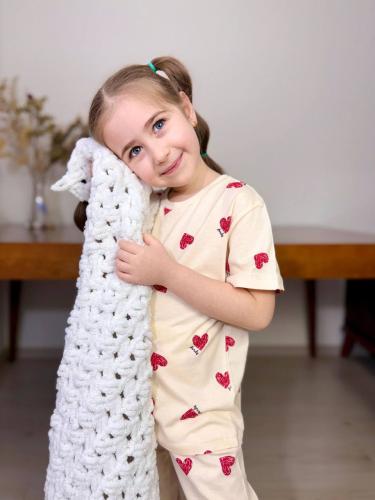 بجامة بناتي بنقش قلوب 3-10 سنوات