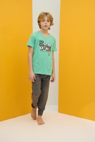 بجامة ولادي صيفي أخضر نعناعي 5-12 سنة