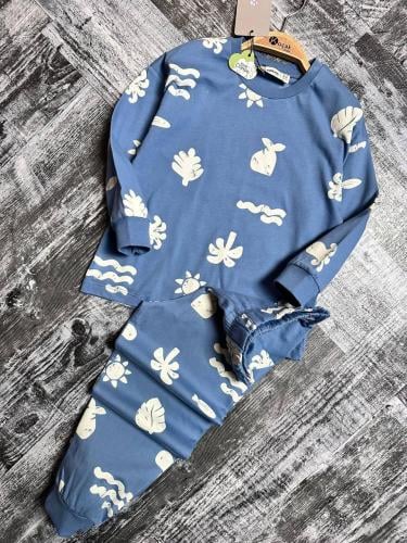 بجامة ولادي زرقاء قطن 3-10 سنوات