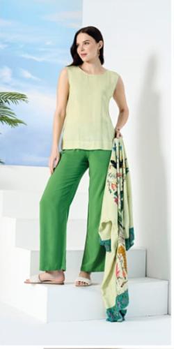 طقم نسائي اخضر 3 قطع