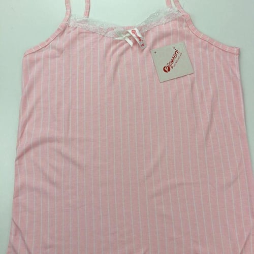 بجامه نسائي وردي مخطط قصيرة