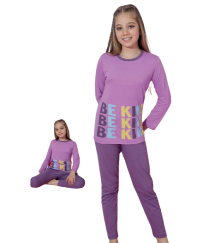 ببجامة بناتي ارجواني 4-11 سنة