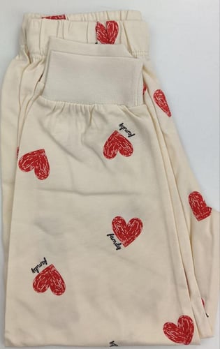 بجامة بناتي بنقش قلوب 3-10 سنوات